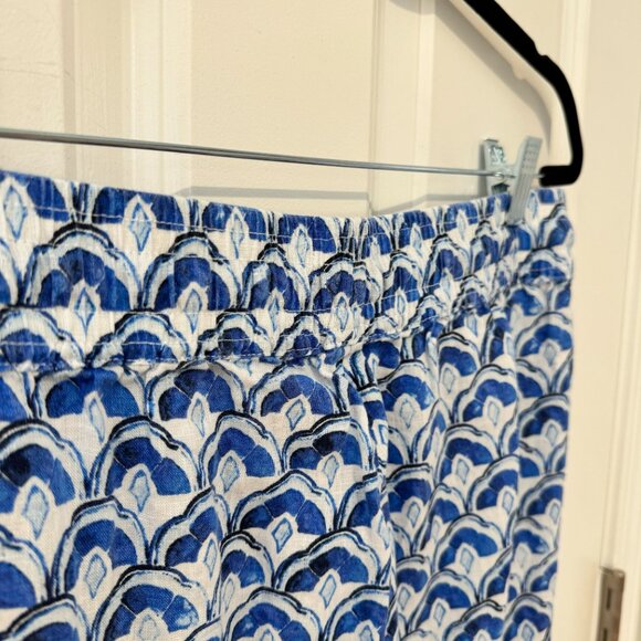Sigrid Olsen Blue Nautical Pattern Linen Pants -‎ Size Medium - Picture 6 of 6